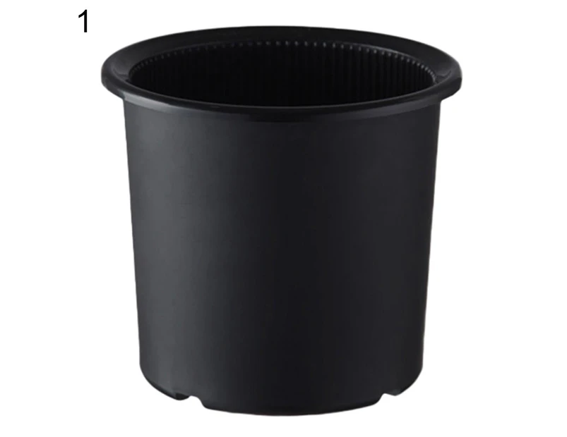 Slotted Orchid Flower Garden Inner Outer Pot Planter Tray Tabletop Ornament-Black