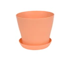 Flower Pot Thickened Wear-Resistant Easily Clean Solid Break-resistant Ventilated Bottom Round Planters Candy Color Mini Flowerpot for Garden-Orange