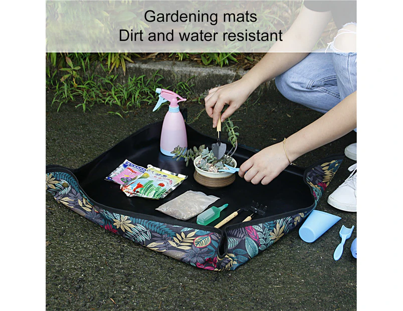 Planting Mat Waterproof Stain Resistant Transplanting Foldable Oxford Cloth Potted Plants Repotting Mat for Farm-Multicolor