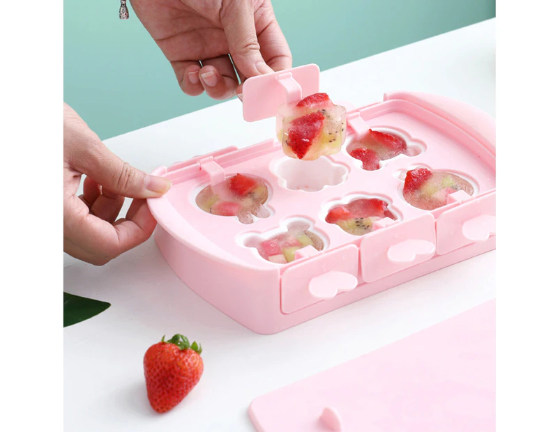 Multi Color Ice Cream Mould Grid DIY Cute Cube Tray Pink