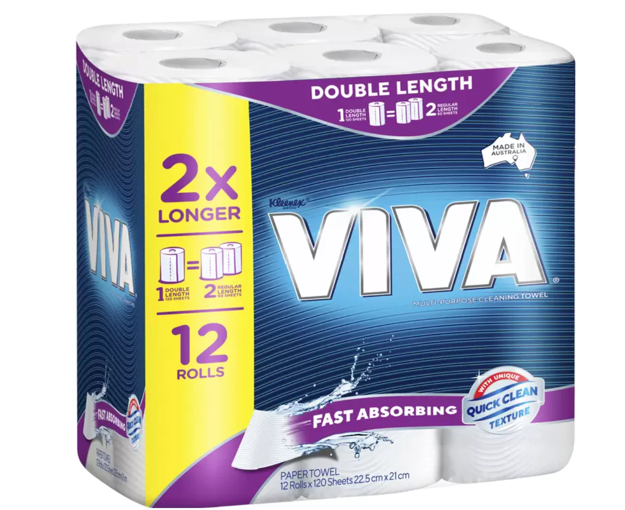 Viva Double Length Cleaning Paper Towels 12 x 120 Sheets