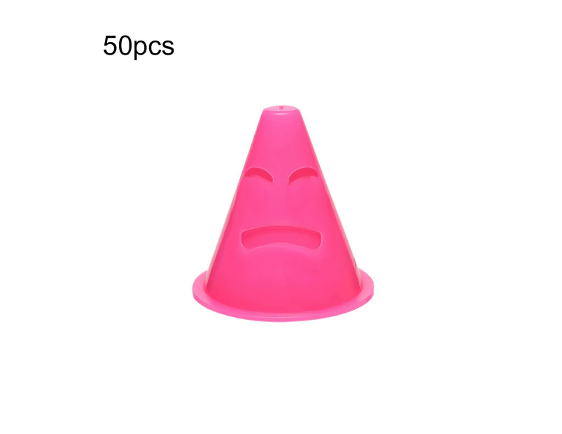 50Pcs Windproof Roller Skating Pile Cups Roadblock Obstacle Marker Training Tool Pink