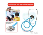 5Pcs/Set Mini Doctor Toy Educational Adjustable Sturdy Anti-impact Stethoscope Syringe Doctor Toy for Children Blue