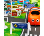 56Pcs/Set Roadblock Model Multifunctional Adorable Plastic Road Traffic Sign Kit for Kids Sets