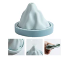 1 Set Ice Cube Mold Food Grade High Toughness Silicone Snow Mountain Shaped Whiskey Ice Mold with Funnel for Home Blue