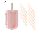 1 Set Ice Pop Mold Precisely Detail DIY Craft Plastic Easy Release Ice Cream Maker with Lid Household Supplies Pink A