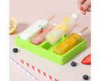 1 Set Ice Pop Mold Precisely Detail DIY Craft Plastic Easy Release Ice Cream Maker with Lid Household Supplies Green B