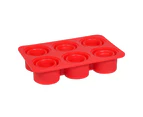 1 Set Ice-lolly Mold Non-stick Collapsible Silicone 6 Cavity Juice Freezing Ice Pop Maker for Children Red