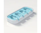 1 Set Ice Pop Mold Food Grade High Toughness Silicone Popsicle Molds with Dustproof Lid Set for Home Blue