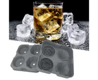 Ice Cube Tray Mold Rose Shape Leak-proof Silicone 4 Cavity Small Funnel Ice Tray Mold for Gifts Grey