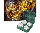 Ice Cube Tray Mold Rose Shape Leak-proof Silicone 4 Cavity Small Funnel Ice Tray Mold for Gifts Atrovirens