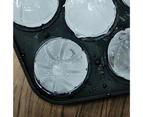 Ice Cube Tray Mold Basketball Shape Leak-proof Silicone 6 Cavity Delicious Drink Ice Tray Mold for Kitchen Black