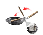 Foldable Carbon Steel Frying Pan Non-stick Creative Hollow Round Shape Flat Pan for Home Black