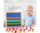 Baby 1-100 Numbers Match Wooden Blocks Puzzle Game Kids Early Educational Toy Colorful