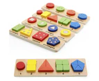 Wooden Geometric Math Fraction Puzzle Pairing Stacker Game Educational Kids Toy B
