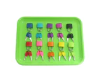 Kids Children Montessori Locks Keys Puzzle Unlocking Game Early Educational Toy 10-color Locks  + Green Tray