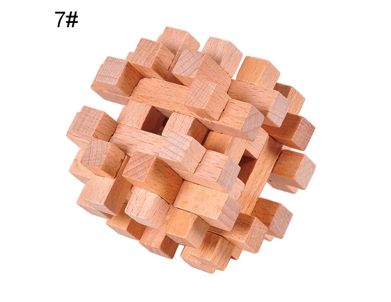 Classic Wooden Puzzle Cube Ball Kongming Luban Lock Brain Teaser Adults Toy Double Cage