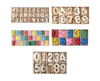 Wooden Number English Letter Building Blocks Kids Early Education Puzzle Toy 3