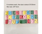 Wooden Number English Letter Building Blocks Kids Early Education Puzzle Toy 2