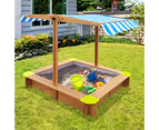 Mazam Kids Sandpit Outdoor Toys Wooden Sandbox Beach Play Box Children Canopy