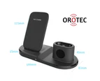10W 3-in-1 Fast Charge Triple Wireless Charger Stand for Apple (Square) Black