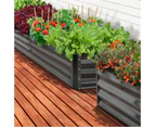 Livsip 2PCS Garden Bed 210x90CM Garden Fence Raised Planter Galvanised Steel