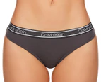 Calvin Klein Women's Bamboo Comfort Thongs 3-Pack - Black/Grey/Red