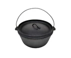 Cast Iron Camping Dutch Oven 4.5qt 10" with Lipped Lid and Bag Pre Seasoned