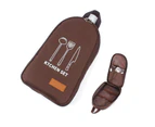 Winmax Cooking Utensils Organizer Travel Bag Portable Pouch for BBQ Camp Kitchen Kit-Brown