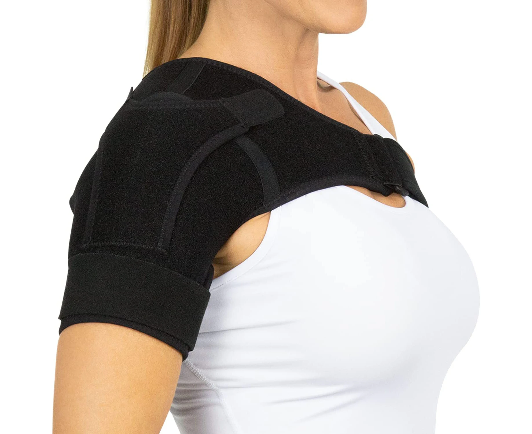 Shoulder Stability Brace - Injury Recovery Compression Support Sleeve - for Rotator Cuff Injuries(Black)