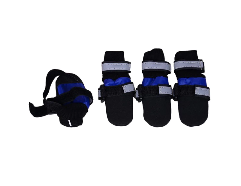Small Blue Waterproof Dog & Puppy Boots - Pack of 4 Boots (6.5cm L x 5cm W) S