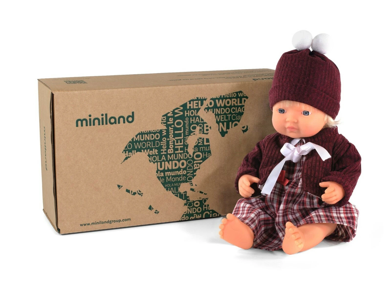 Miniland Doll Caucasian Blonde Girl and Outfit Boxed 38cm