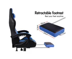 Alfordson Gaming Office Chair Extra Large Pillow Racing Executive Footrest Seat Black & Blue