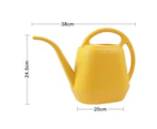 Watering Can High Capacity Non-slip Anti-fall Long Spout Garden Flowers Watering Device for Backyard-Dark Yellow