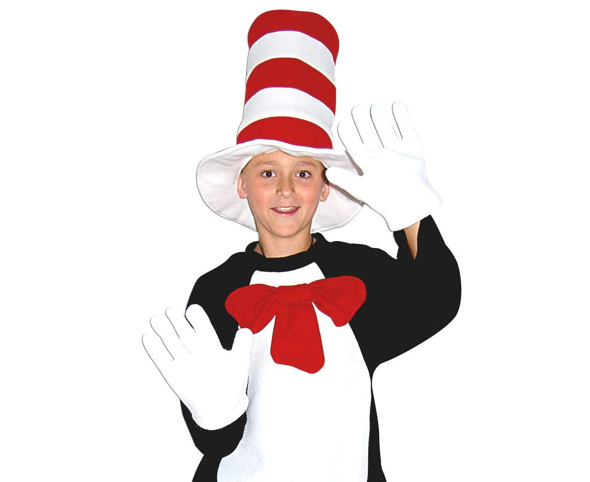 Cat in the Hat Costume Accessory Kit (Bow Tie, Hat, Gloves) - Child Size