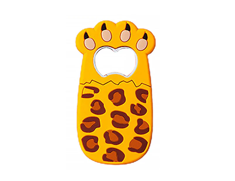 Bottle Opener Labor-saving Cat Paw Design Magnetic Multi-use Bottle Can Opener for Dining Room - Yellow
