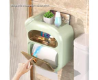 Toilet Tissue Box High Capacity Wall Mounted No Punching Strong Load Bearing Toilet Drawer Box Household Products - Light Green