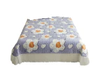 Bed Cover No Pilling Delicate Milk Velvet Autumn Winter Bedroom Warm Fleece Double Bed Bedspread for Daily Use - D Purple