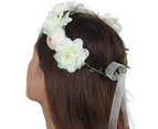 Dhrs Adjustable Rose Flower Crown for Women Girls Headbands Romantic Hair Wreath  Headpiece Wedding Birthday Party