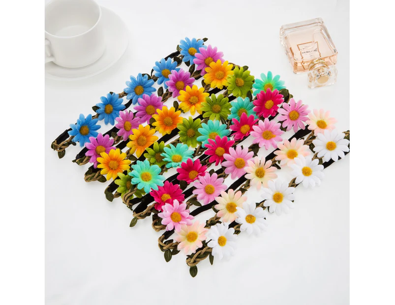 Dhrs Lady Girl Headbands Multicolor Daisy Flower Crown Floral Garland compatible with Festival