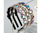 Dhrs Crystal Rhinestone Bejewelled Headband for Women sparkly color embellished Bead Boho Hairband Fashion Accessories for Girls