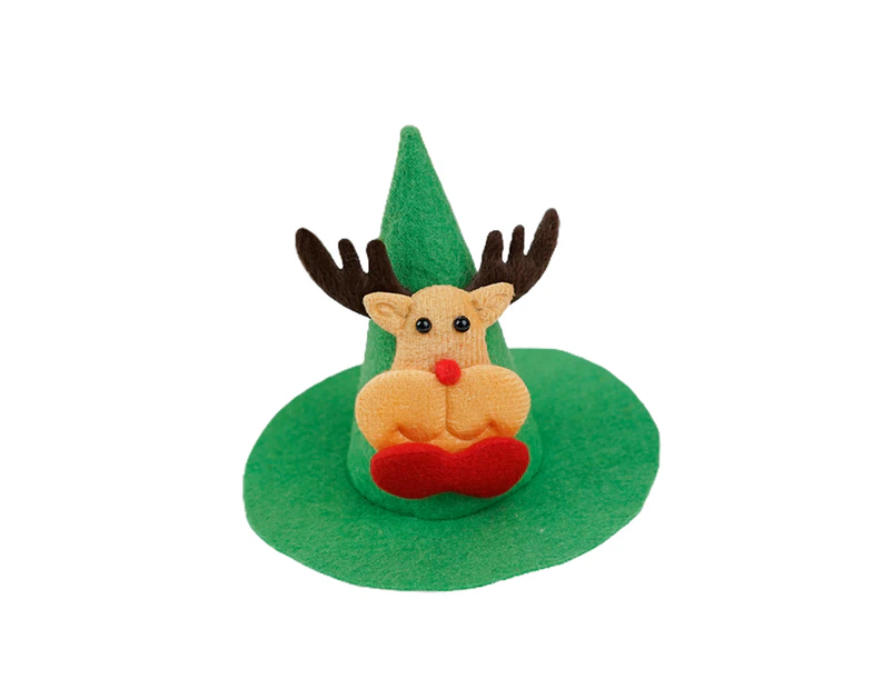 Pet Headgear Pet Christmas Hat Adjustable Ultra-Light Vibrant Color Easy-wearing Dress Up Non-woven Fabric Xmas Tree Elk Style Dog Cat Cosplay Xmas Hat - B