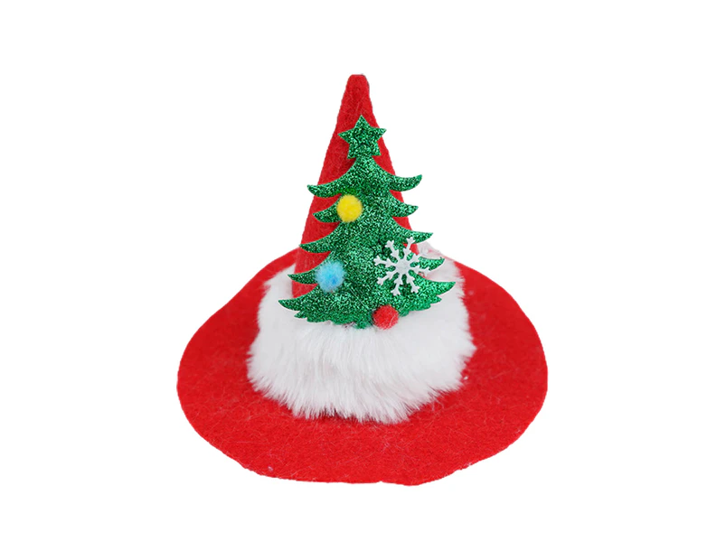 Pet Headgear Pet Christmas Hat Adjustable Ultra-Light Vibrant Color Easy-wearing Dress Up Non-woven Fabric Xmas Tree Elk Style Dog Cat Cosplay Xmas Hat - A