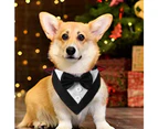 Formal Dog Wedding Bandana Dog Collar Bow Tie Birthday Costume Adjustable Pet Party Evening Dress, Black—Black-S