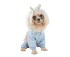 Pet Jumpsuit Letter Print Retractable Hem Color Matching Hooded Thickened Windproof Polyester Four Leggings Pet Costume for Teddy - Grey