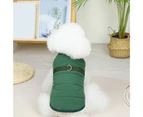 Pet Cotton Coat Soft Simple Style with Tow Ring Comfortable Stand Collar Keep Warm Bright Color Cotton Texture Pet Shirt for Teddy - Green