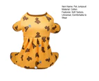 Pet Clothes Soft Durable Hemming Cartoon Pictures Comfortable Little Bear Print Keep Warm Wrap Belly Four Leggings Pet Costume for Teddy - Yellow
