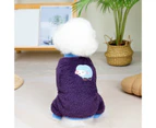 Pet Clothes Contrasting Threaded Edge Cartoon Pictures Soft Comfortable Little Sheep Print Keep Warm Flannel Four Leggings Pet Costume for Winter - Navy Blue
