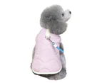Pet Coat Simple Style Contrast Edge with Tow Ring Soft Comfortable Keep Warm Wool Cotton Texture Pet Shirt for Winter - Light Pink