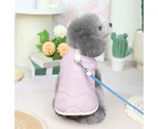 Pet Coat Simple Style Contrast Edge with Tow Ring Soft Comfortable Keep Warm Wool Cotton Texture Pet Shirt for Winter - Light Pink